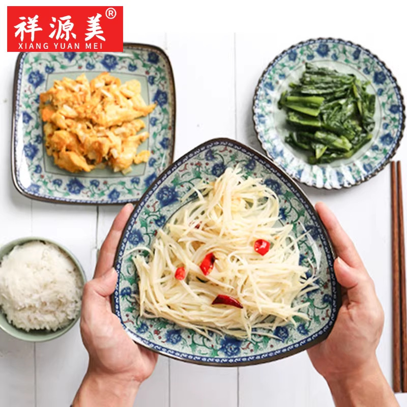 祥源美青花瓷密胺凉菜菜盘饭店碟