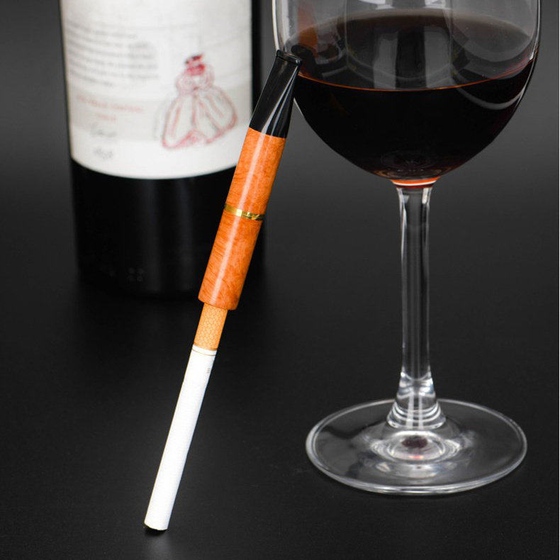 亿辉原木石楠木烟嘴9mm活性炭丹尼古特烁石滤芯牦牛角男女士粗细