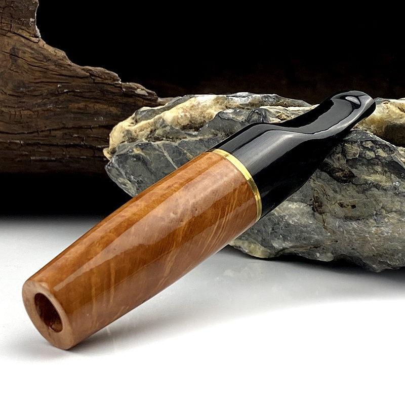 亿辉石楠木牛角过滤烟嘴9mm活性炭烁石芯软木芯粗中细三用一体男