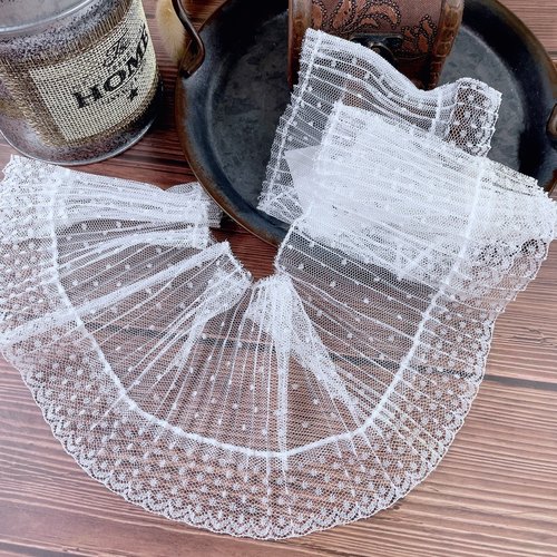 蕾丝雪纺褶皱花边辅料裙摆复古