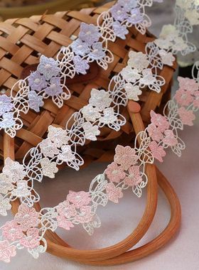 台产彩色刺绣水溶花边精致花朵蕾丝服装旗袍包包帽沿DIY制作材料