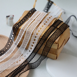 娃衣滌綸穿絲帶刺繡花邊 臺(tái)產(chǎn)順滑質(zhì)感薄蕾絲洛麗塔DIY輔料