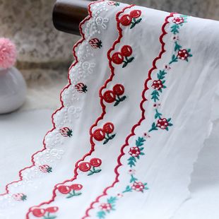 装 棉布刺绣花边布料彩色衣服diy手工裙边领口窗帘服装 饰蕾丝辅料