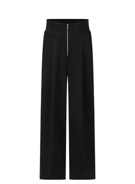 ELVIS.CH*UNG24秋季新品原创设计国产精纺高腰螺纹阔腿裤休闲长裤