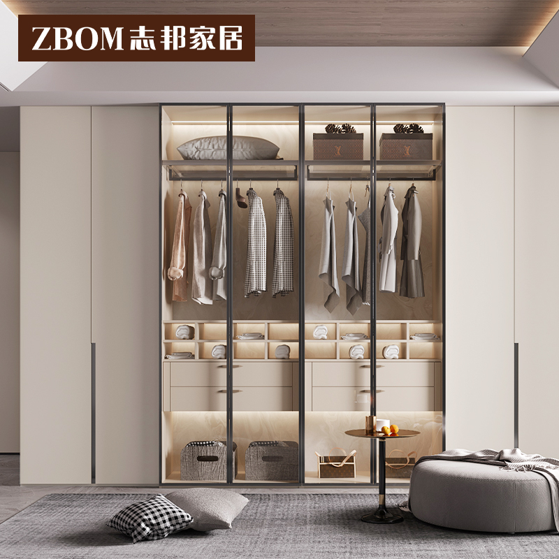 志邦定制衣柜家用卧室推拉门衣帽间整体组装定做柜阿尔卑斯预付金