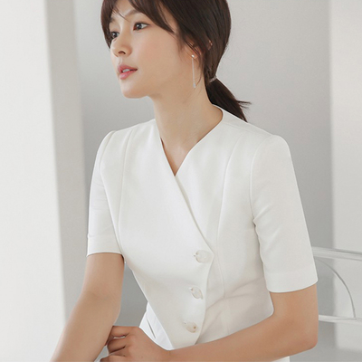 芳名医美高端炸款乳白色工作服