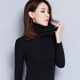 新款 高领t恤女长袖 上衣韩版 秋冬黑色堆堆领内搭修身 纯棉打底衫