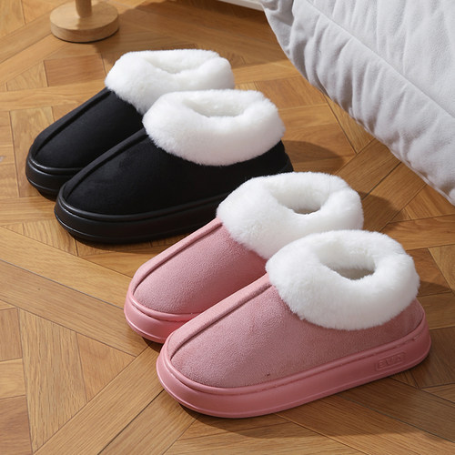 冬季加绒加厚保暖棉拖鞋