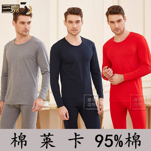 秋衣秋裤 套装 新款 线衣线裤 20002 棉莱卡衬衣衬裤 三嘉内衣男士