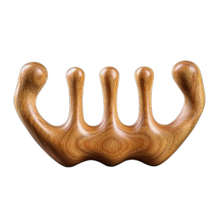 保健按摩梳绿檀木头部经络中医梳子按摩刮痧头皮疏通防宽齿刷脱发