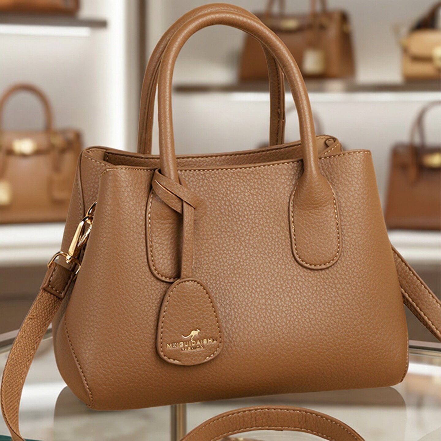 香港真皮头层牛皮女包2026新款简约纯色百搭大容量单肩斜挎包手提