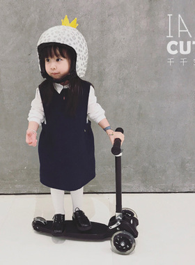 marshki幼儿小童可升降折叠闪光轮三轮儿童滑板车3轮滑滑车