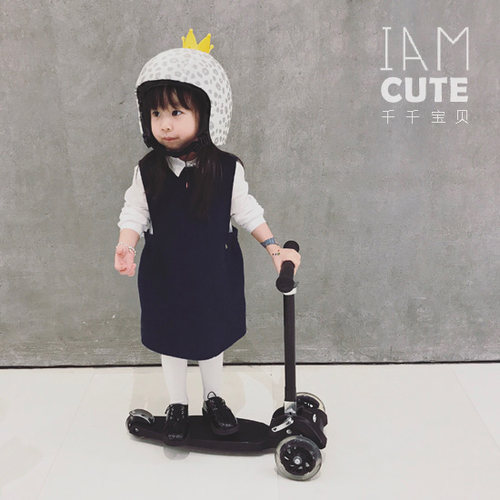 marshki幼儿小童折叠三轮闪光轮