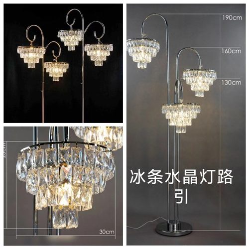 新款婚庆堂欧式铁艺电镀水晶吊灯婚庆道具灯冰晶条路引花布置装饰
