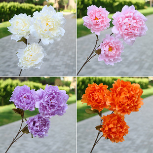包邮3头如意牡丹仿真 婚庆堂婚庆假花装饰婚庆堂 拱门人造花 绢花