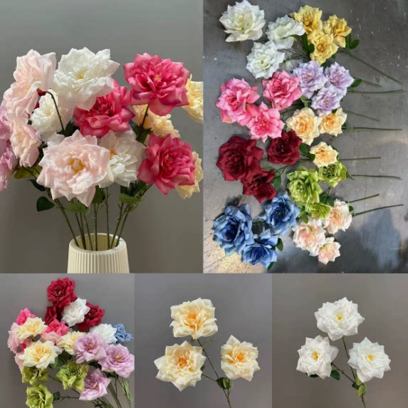 仿真婚庆用花雅致皇后玫瑰花婚礼堂布置假花酒店插花排花艺花材