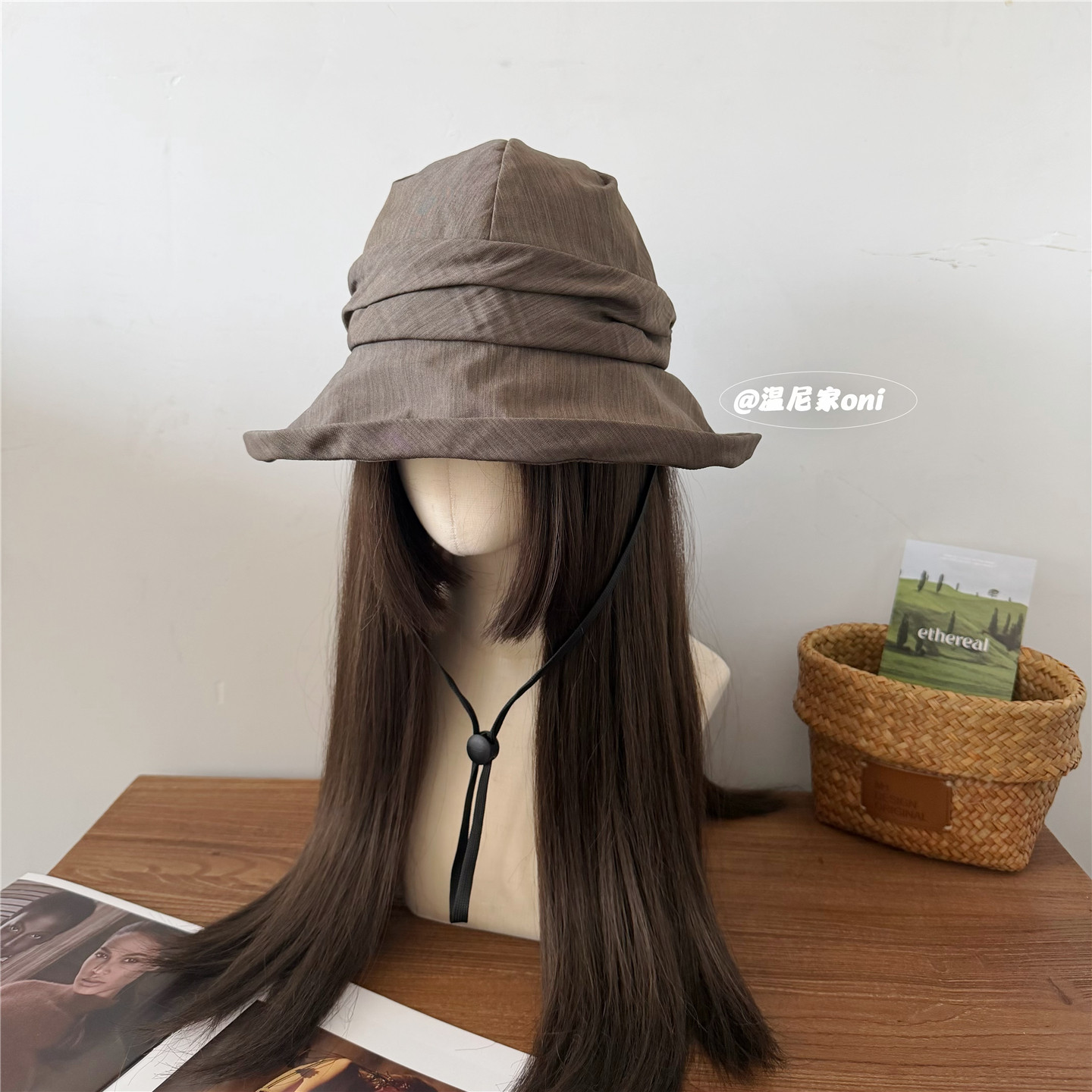 山本风慵懒褶皱可随意折叠防晒渔夫帽女夏轻薄透气显脸小遮阳盆帽