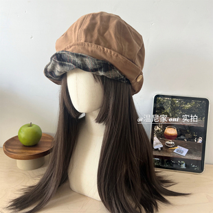 秒变时髦精~日系文艺复古双层帽檐可卷渔夫帽子秋显脸小堆堆盆帽