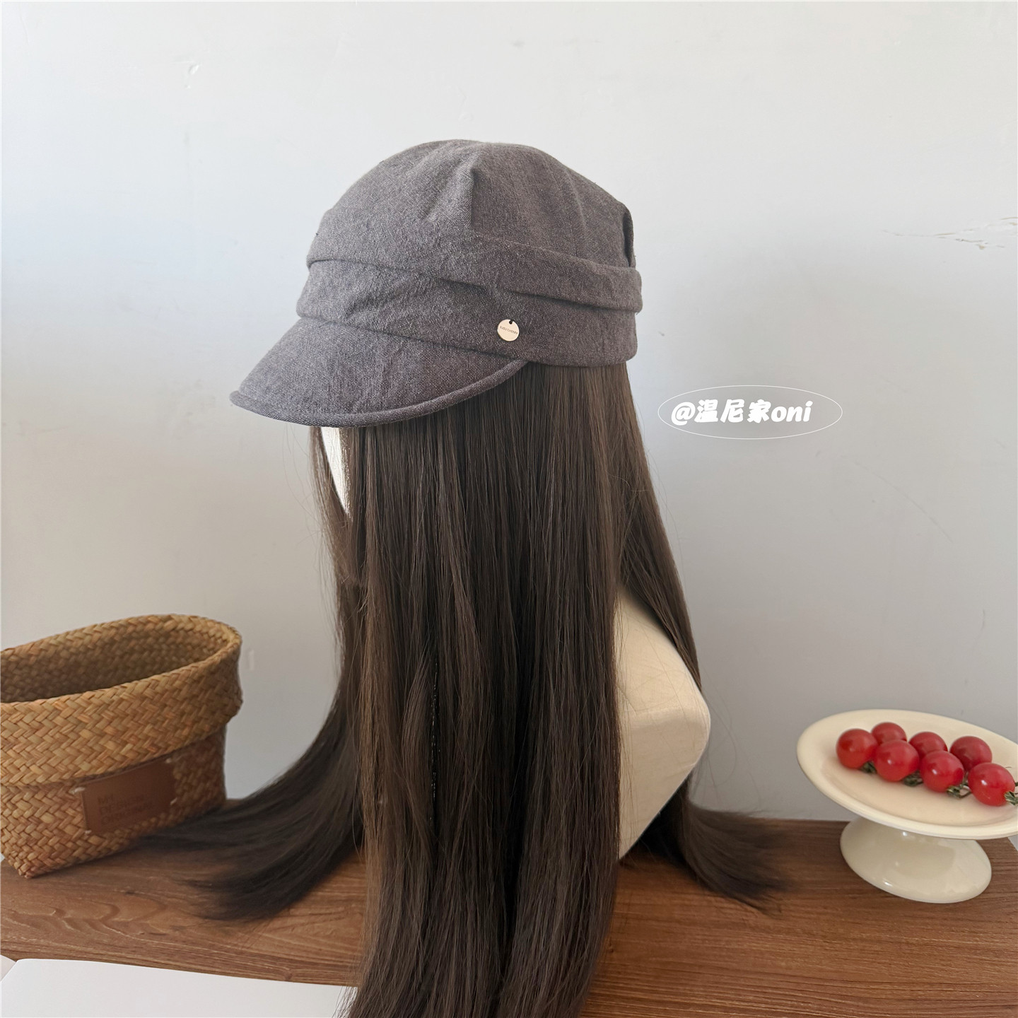 高货~日系山本风亚麻褶皱圆顶马术帽子女夏显脸小软檐文艺鸭舌帽