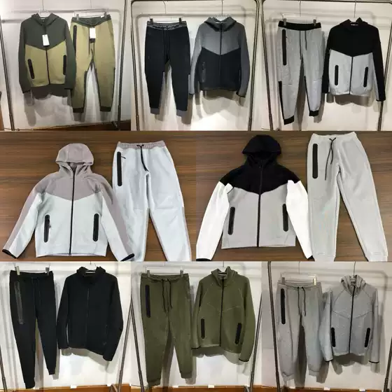 Suit Casual Sportswear for Men and Women, Spring and Autumn Air Layer Cotton Knitted Hooded Zipper Shirt, Sports Jacket, Sweatshirt and Sweatpants