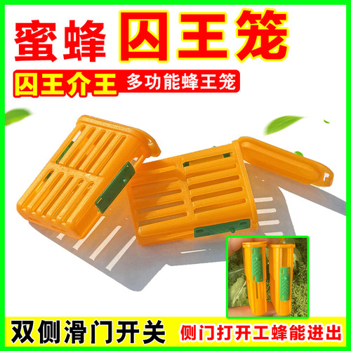 新款中蜂囚王笼蜜蜂控王笼介王笼多功能邮寄王笼意蜂王笼养蜂工具