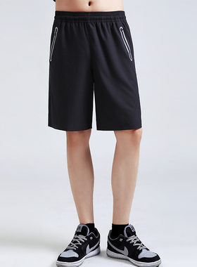 男子运动短裤夏季男士短裤宽松休闲潮流运动黑色短裤