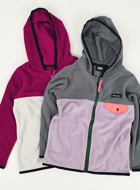 新款外贸单摇粒绒女童长袖外套 拉链外套