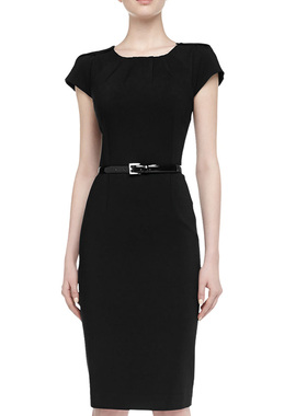 外滩风尚女裙OL通勤连衣裙女夏款修身职业裙女包身裙一步裙16518