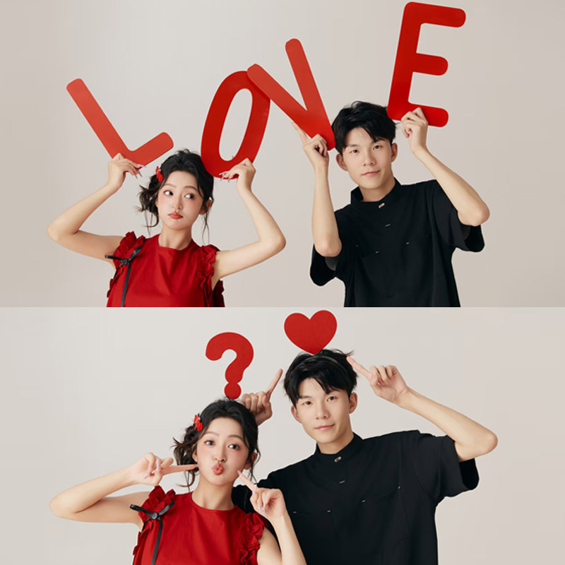 新中式喜嫁风婚纱摄影拍照道具LOVE字母手举牌手拿板爱心问号发箍,3C数码配件,辅助道具类,淘宝优惠券,粉丝福利购,淘宝优惠卷