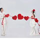 2023新款 婚纱摄影道具旗子影楼创意室内情侣写真拍照道具爱心拉旗
