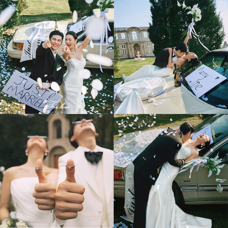 外景婚纱拍照道具英文牌子字母板图片