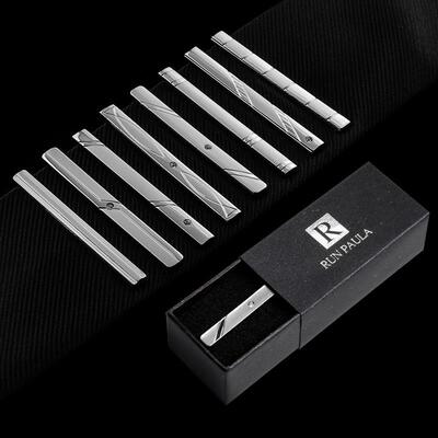 领带夹男士商务正装简约别针银色男士领带夹子韩版保安领夹