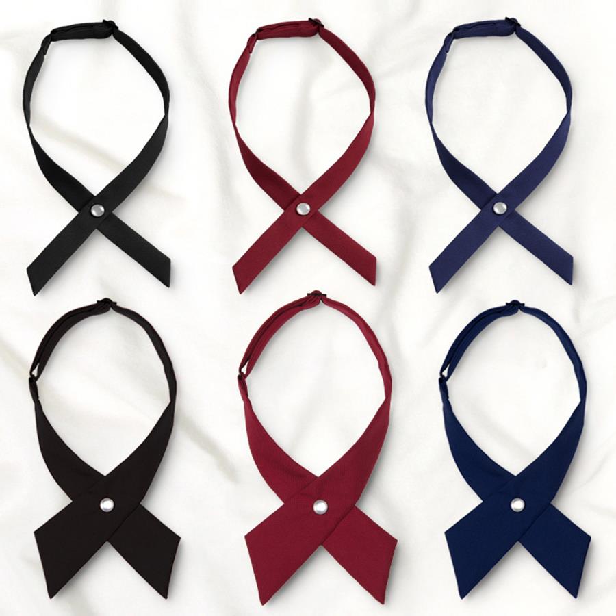 酒红色绀色十字交叉领结jk女生水手服校服配饰学院风衬衫内搭领结