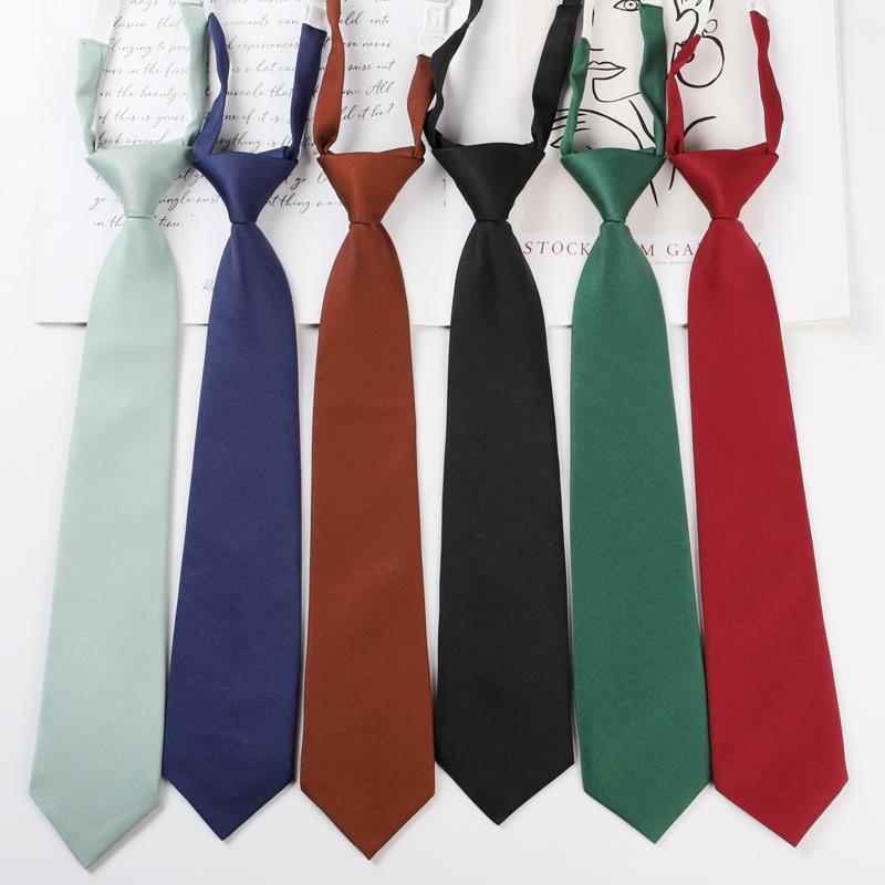 免打结JK领带纯色学院风黑色咖啡棕女衬衫学生领结制服日系小物