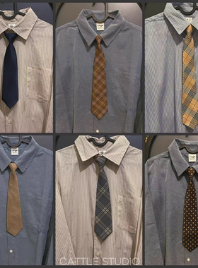 cattle赵大牛 vintage拯救衬衫万搭领带 日风英式格子免系领带