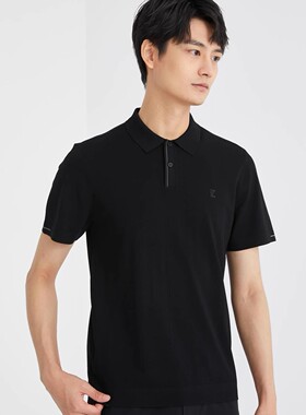 24XTX9781S利家男装夏季翻领纯色简约休闲百搭针织POLO衫短袖T恤