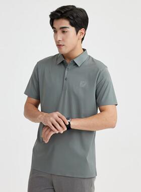 A4XTX1011S利家休闲男装夏季薄款舒适通勤时尚纯色翻领半袖T