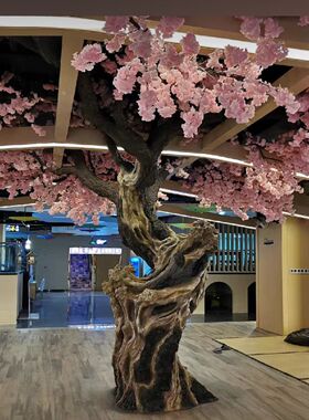 大型仿真樱花树粉色花朵室内摆件