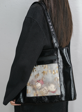 Upgranule 小女孩梦想横款 文艺托特包小众社畜单肩包ins风痛包