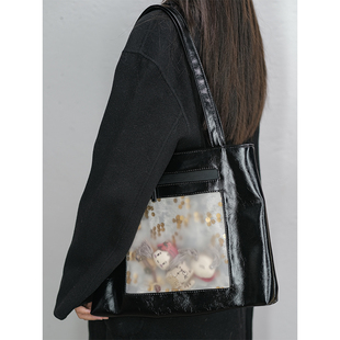 Upgranule 小女孩梦想横款 文艺托特包小众社畜单肩包ins风痛包