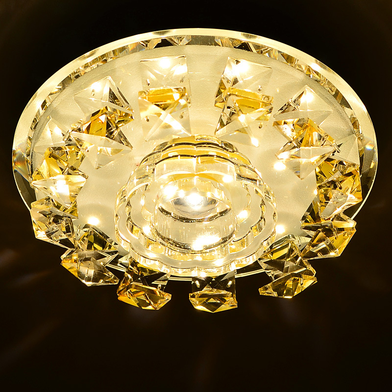 创意现代led水晶过道灯走廊灯玄关灯门顶灯暖白光调色吸顶灯G058