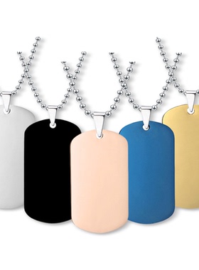 项链欧美跨境现货空白吊牌激光UV彩印印刷材料节日礼物刻字不锈钢