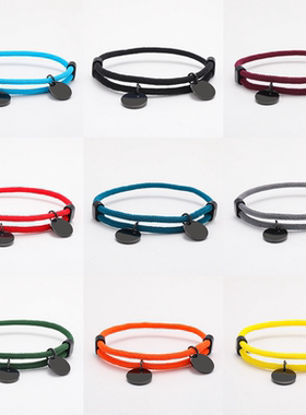 跨境批发现货米兰绳手链空白无字圆形材料不锈钢可调节编织绳手链