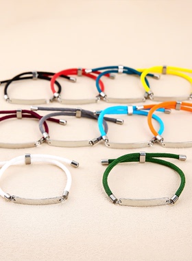 彩印材料不锈钢手链小礼品弯牌编织手链节日礼物广告跨境彩印刻字