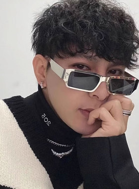 金属质感长方形墨镜遮阳防紫外线