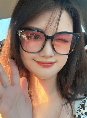 韩系粉色墨镜女素颜早八太阳眼镜