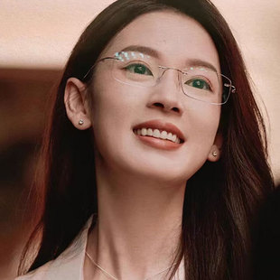 玫瑰的故事陈瑶白晓荷同款无框眼镜女纯欲素颜防蓝光窄框平光镜男