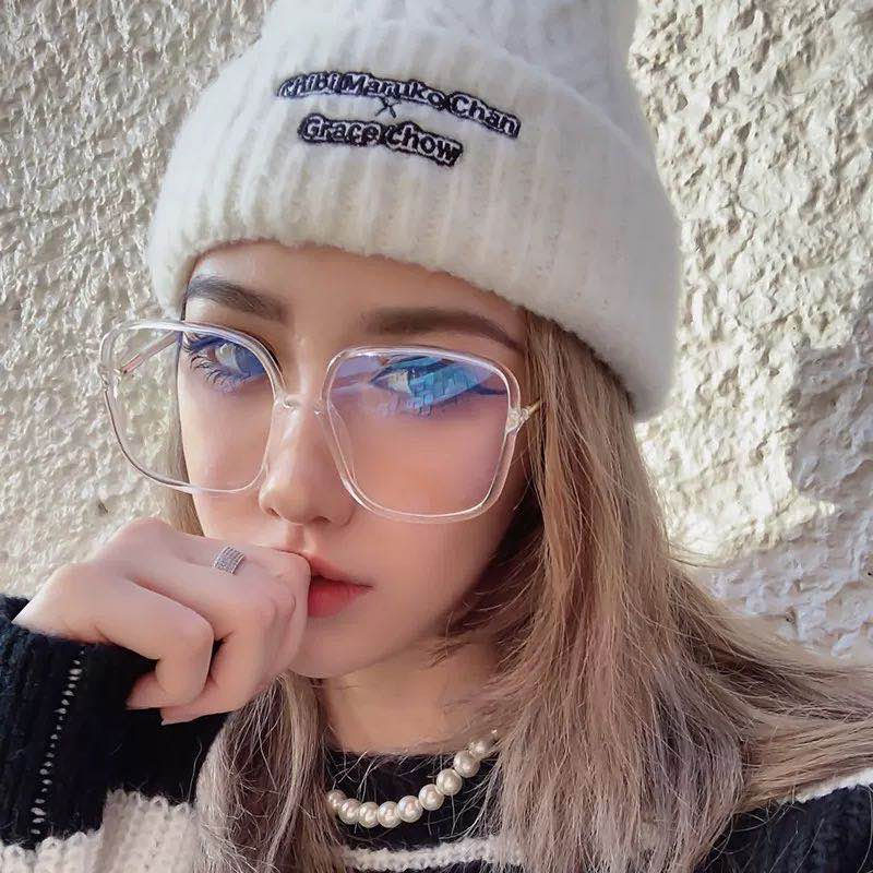 周扬青同款复古方形黑框眼镜女潮大框素颜平光镜配近视度数男文艺
