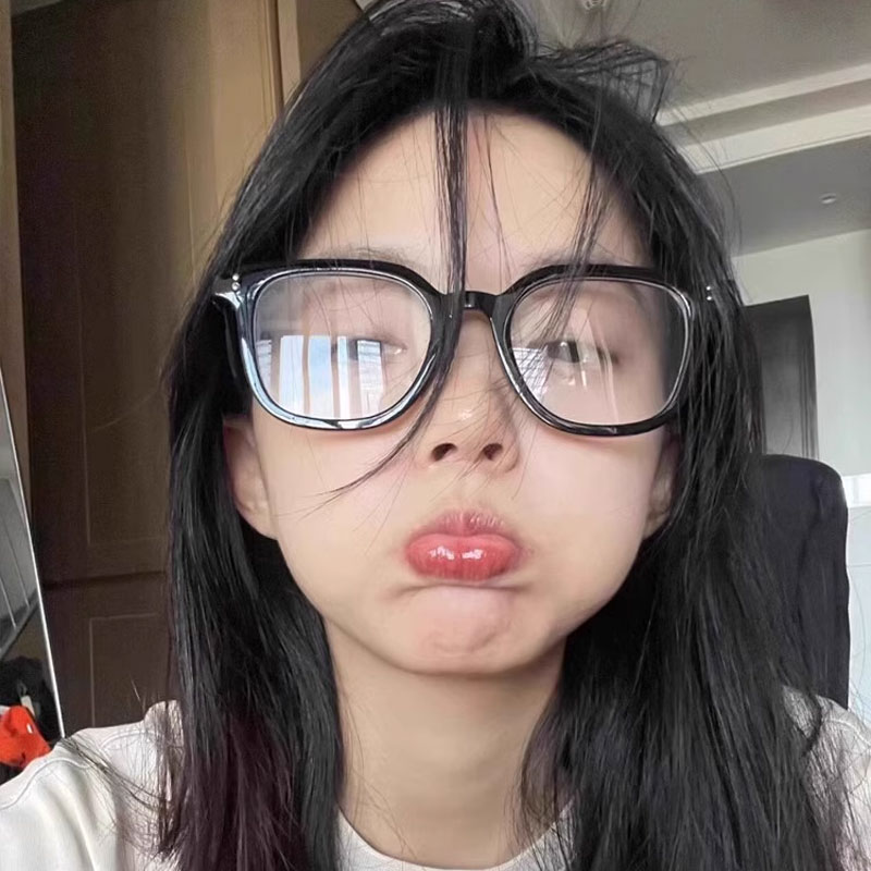 韩系早八素颜复古文艺方形黑框眼镜女长圆脸显瘦配度数学生近视镜