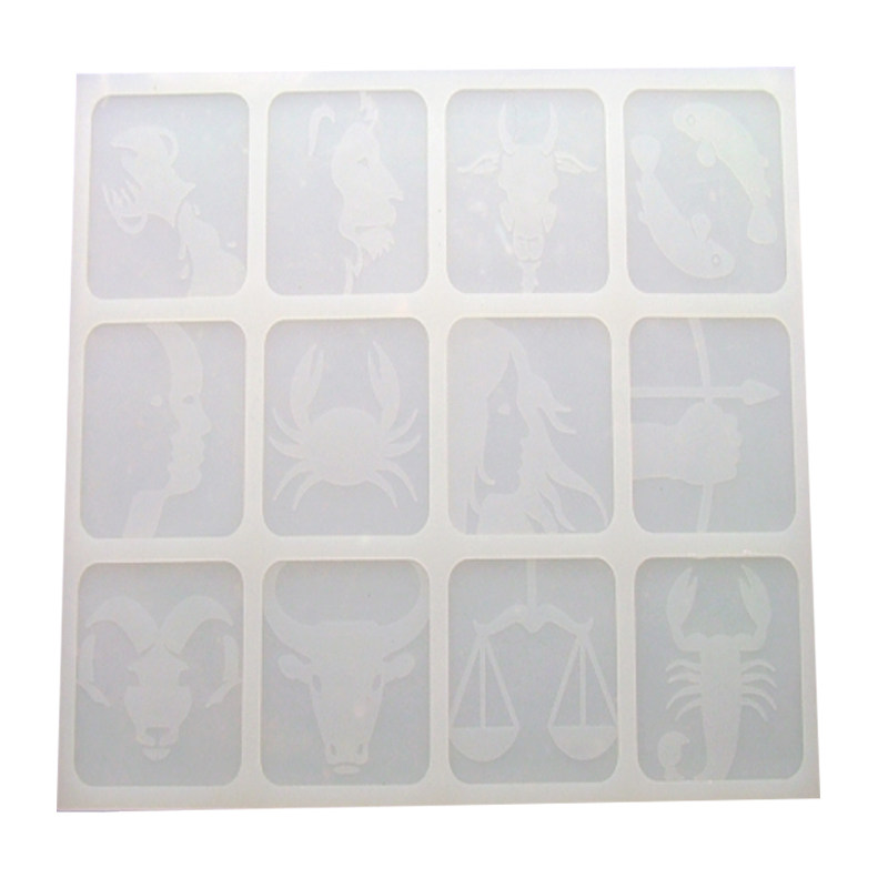 妮可硅胶模具C0058 12星座薄片 手工巧克力模具翻糖滴胶模具